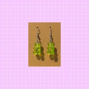 Dark Green gummy bear earrings